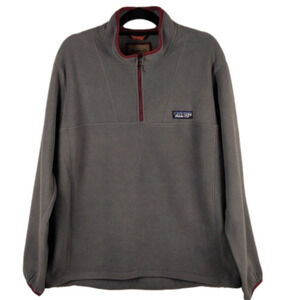 Hawke & Co Gray Funnel Neck 1/4 Zip Up Long Sleeve Fleece Pullover